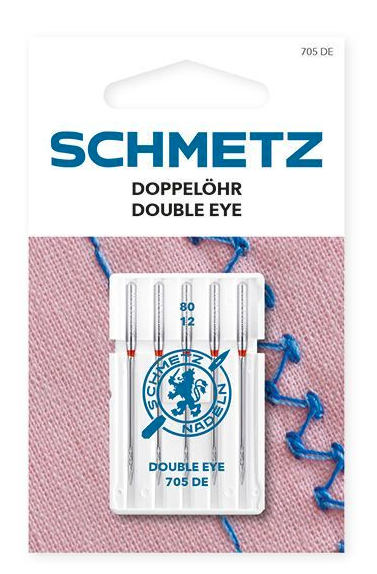 Dubbele oog naalden - 80/12 - 5 stuks - Schmetz